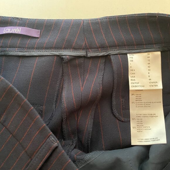 Laurél Dress Pants in Dark Blue with Red Stripe Size 8 - Picture 7 of 8
